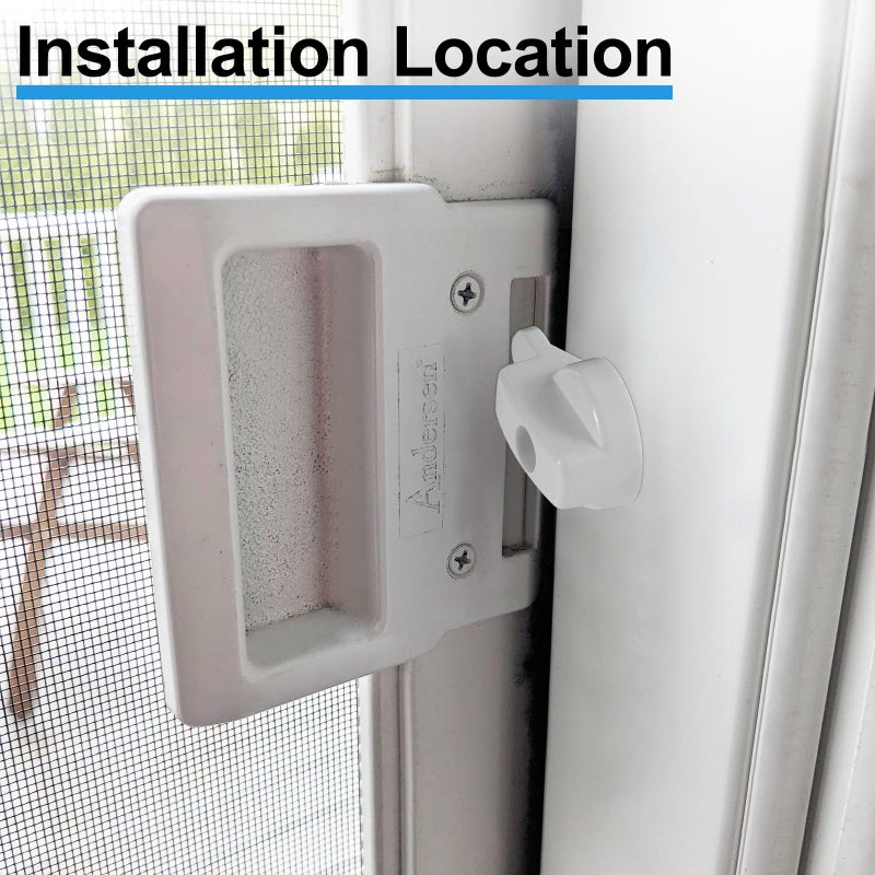 VYH Hinged Screen Door Latch for Andersen Doors, Replacement Andersen Screen Door Latch Compatible with Andersen Screen Door Lock, Fits for Andersen Sliding Door Latch (White 2pack) - Image 3